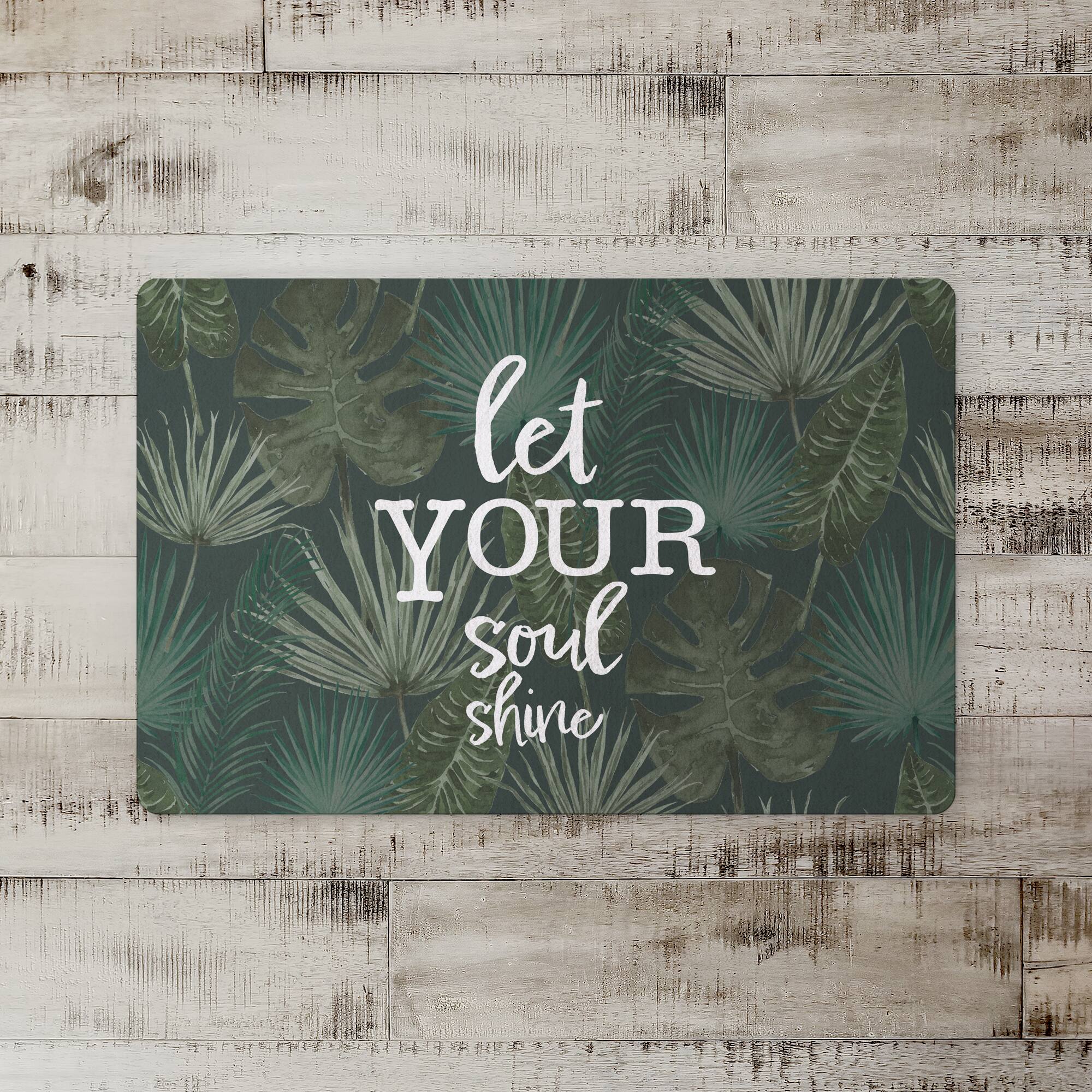 Let Your Soul Shine Topical Palm Floor Mat